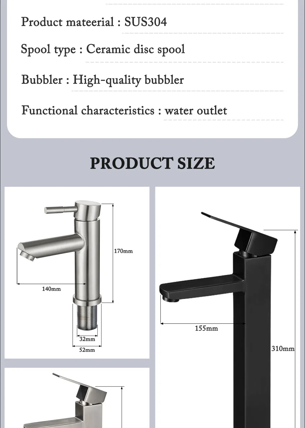 Basin Sink Bathroom Faucet Deck Mounted Hot Cold Water Basin Mixer Taps Matte Black Lavatory Sink Tap Crane(hose not include)