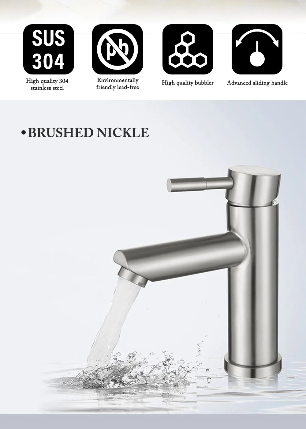 Basin Sink Bathroom Faucet Deck Mounted Hot Cold Water Basin Mixer Taps Matte Black Lavatory Sink Tap Crane(hose not include)