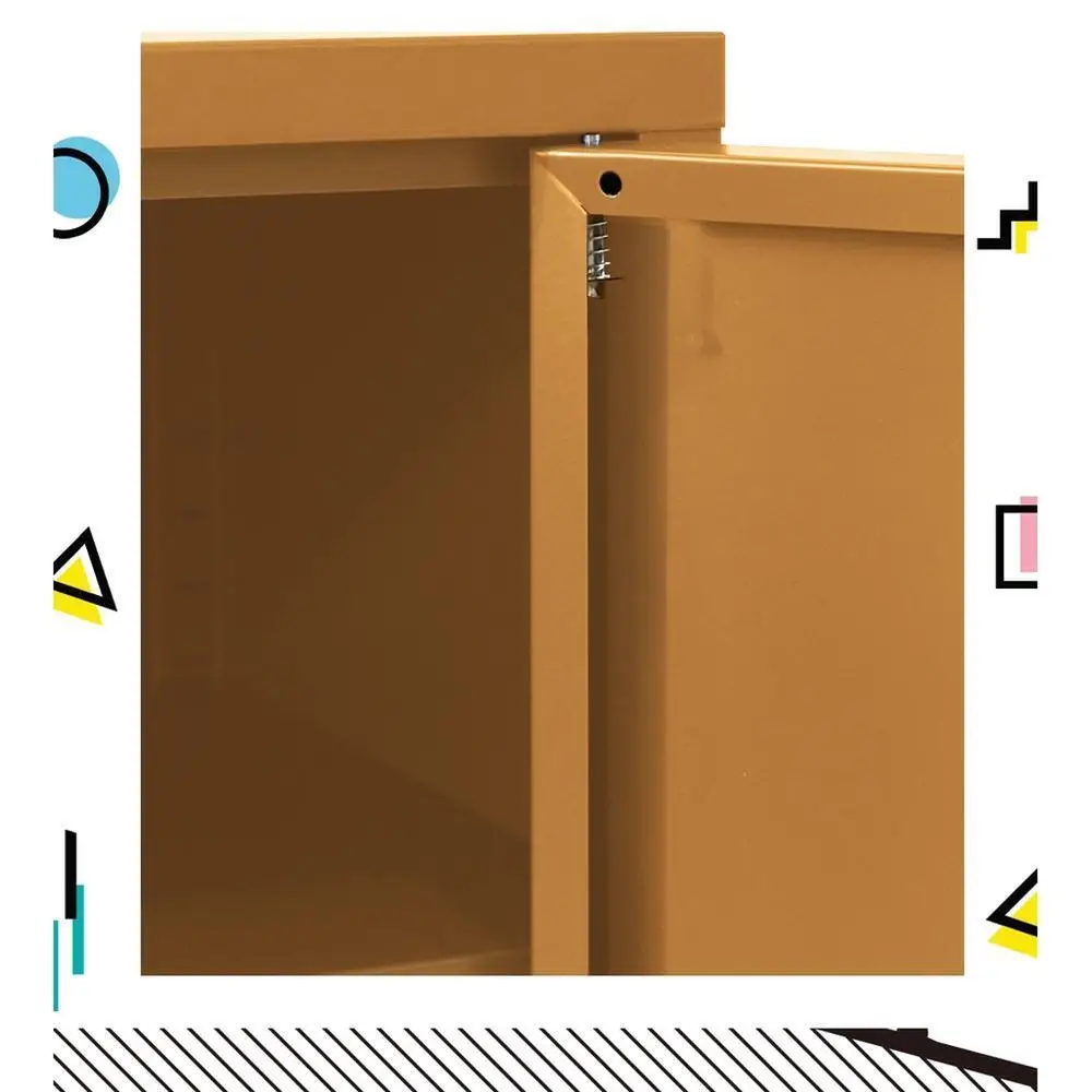 Artiss Style Yellow Metal Buffet Sideboard Storage Cabinet for Kitchen Dining Room