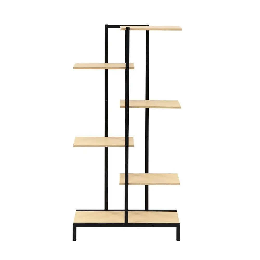 6 Tier Metal Zigzag Plant Stand Flower Pot Shelf Indoor Outdoor Corner Display Rack Space Saving Multi Level Garden Organizer