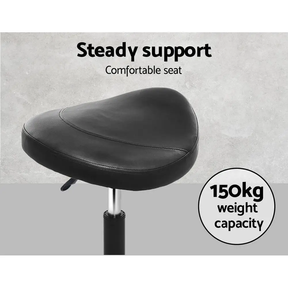 2x Adjustable Salon Stool Saddle Swivel Chair Rolling Hydraulic Height Stool for Spa Barber Tattoo Massage Beauty Shop