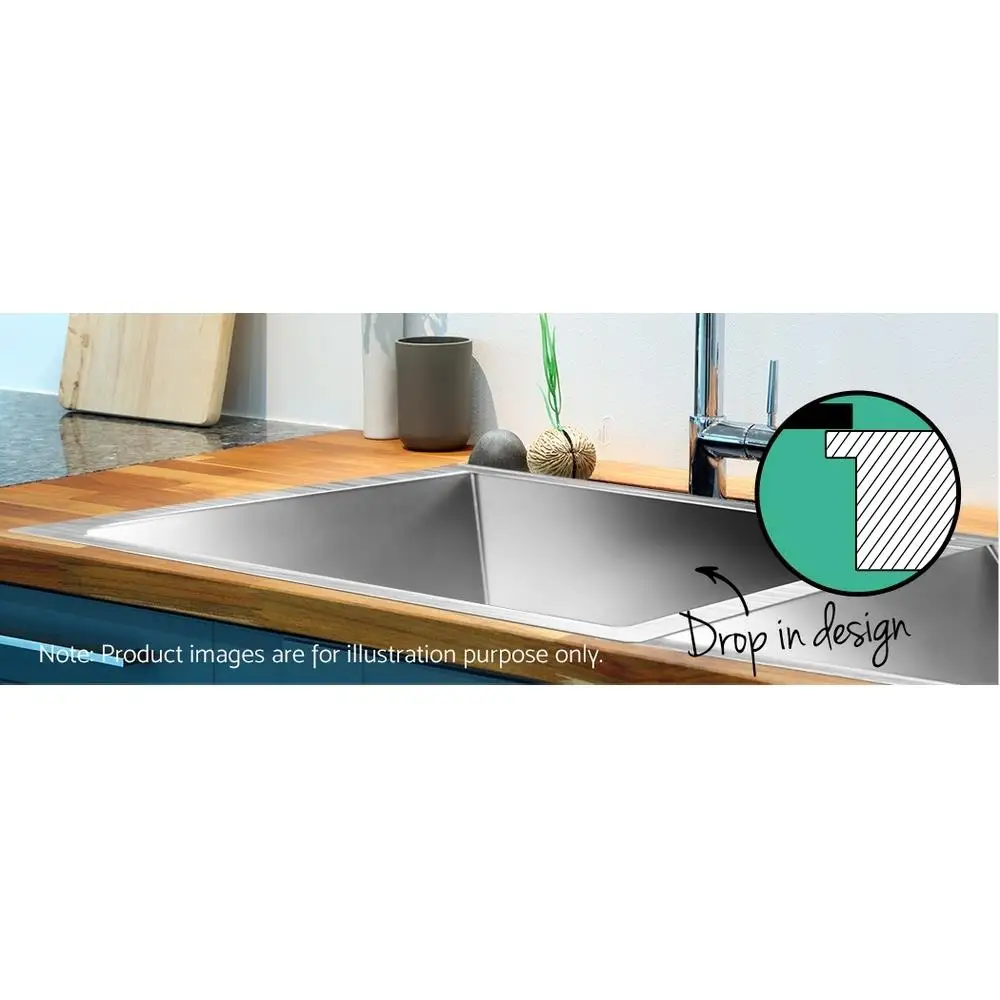 Kitchen Sink 77x45cm Stainless Steel Double Bowl Silver Basin for Home Use