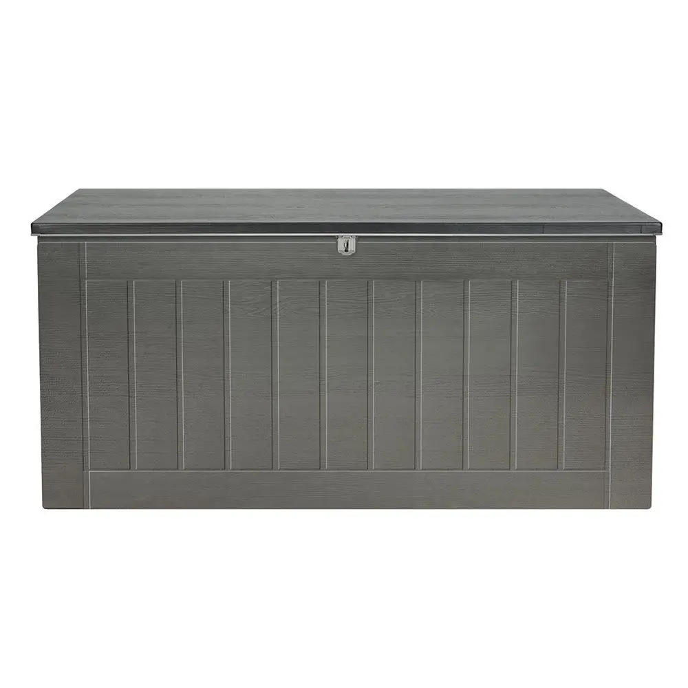 Outdoor Storage Box 830L Lockable Garden Bench Tool Shed Black Weather Resistant Patio Resin Storage Chest