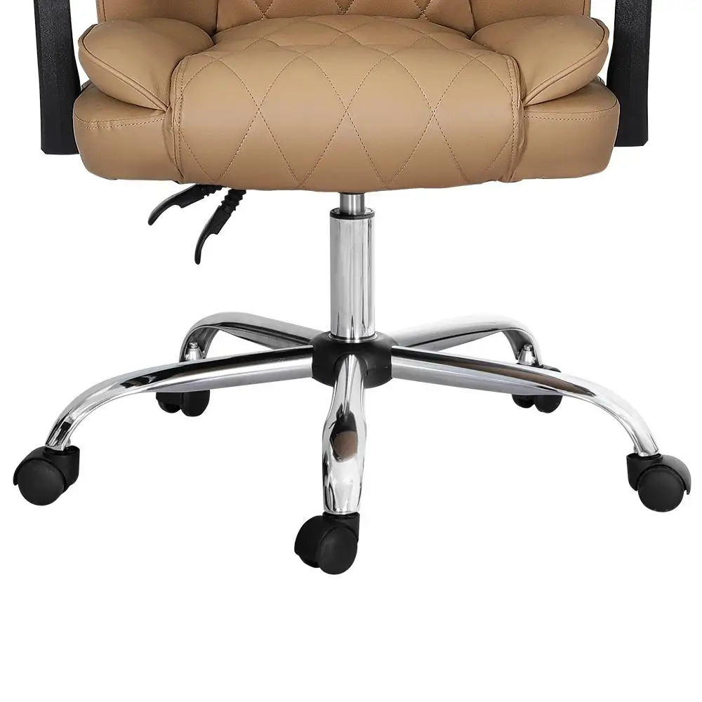 Executive Office Chair Leather Recliner Ergonomic High Back Adjustable Swivel Lumbar Support Plush Padded Espresso Brown