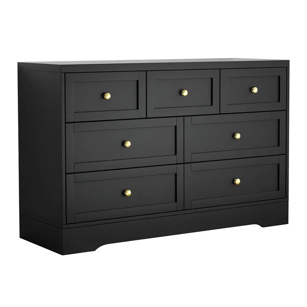 7 Drawer Dresser Storage Cabinet Bedroom Living Room Clothes Organizer Black