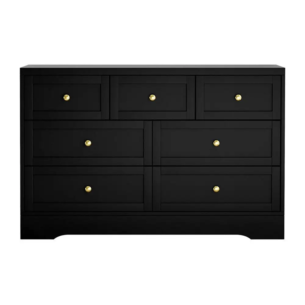 7 Drawer Dresser Storage Cabinet Bedroom Living Room Clothes Organizer Black