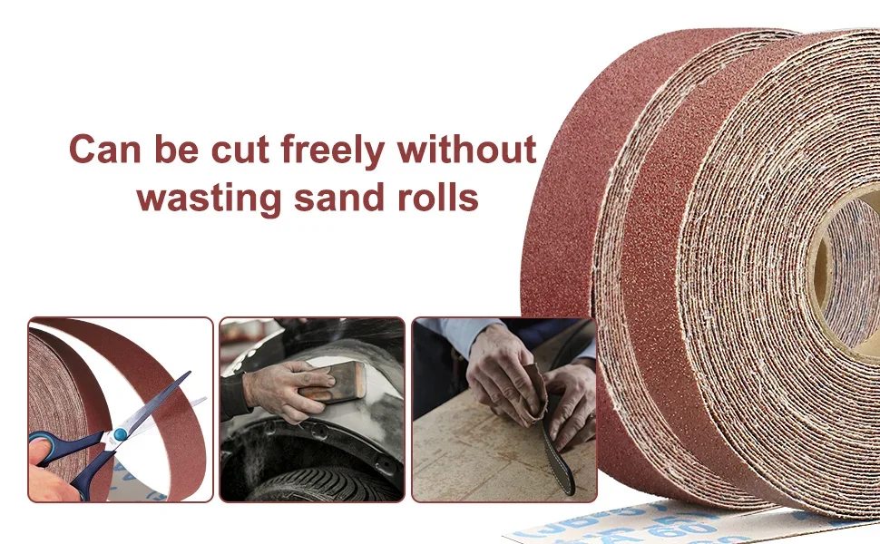 1 Inch Emery Cloth Roll, Continuous Sandpaper Available in, For Wood Sanding, Metal Polishing And Car Detailing