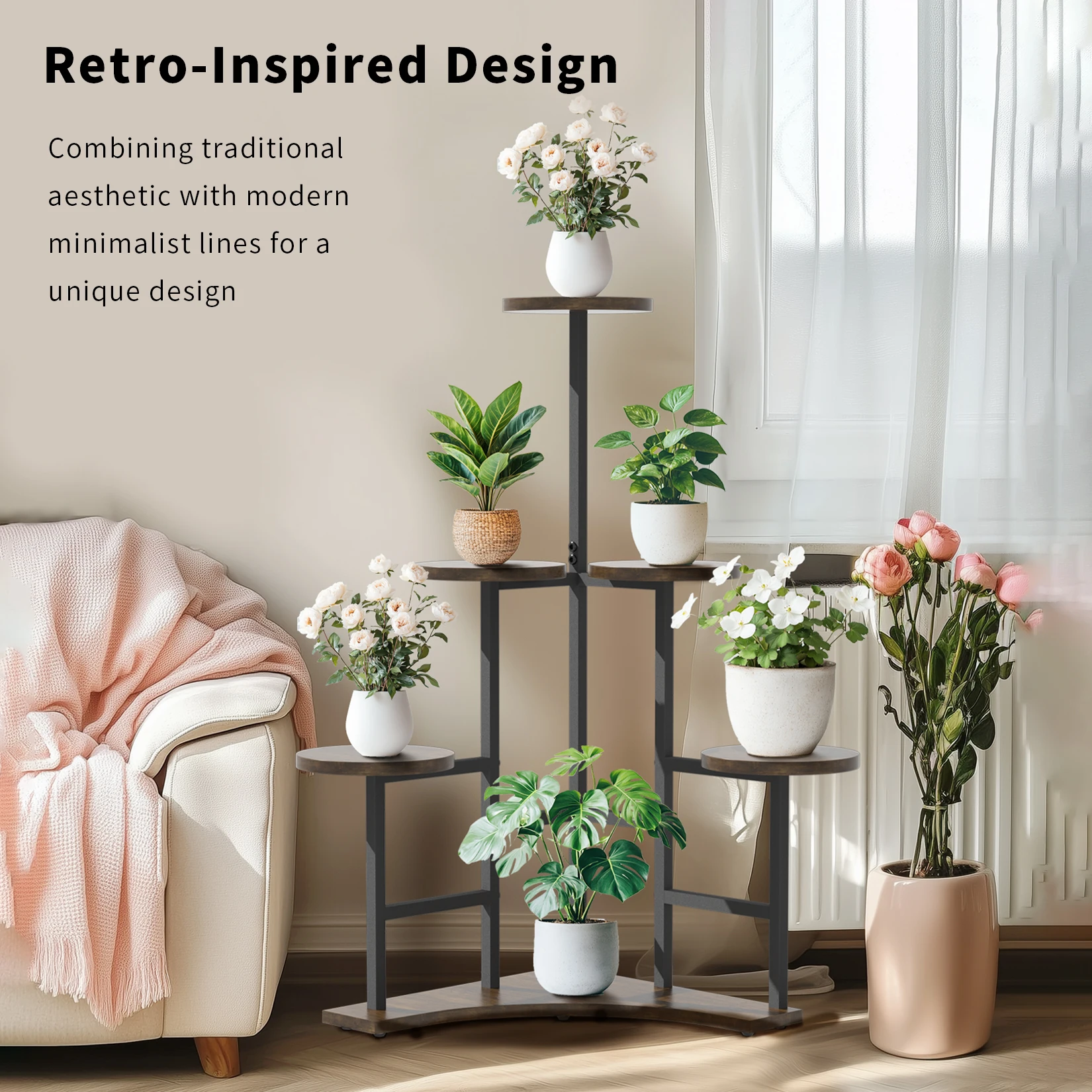 5 Tier Corner Tall Plant Stand Floor Display Rack for Living Room Balcony Shelf Organizer