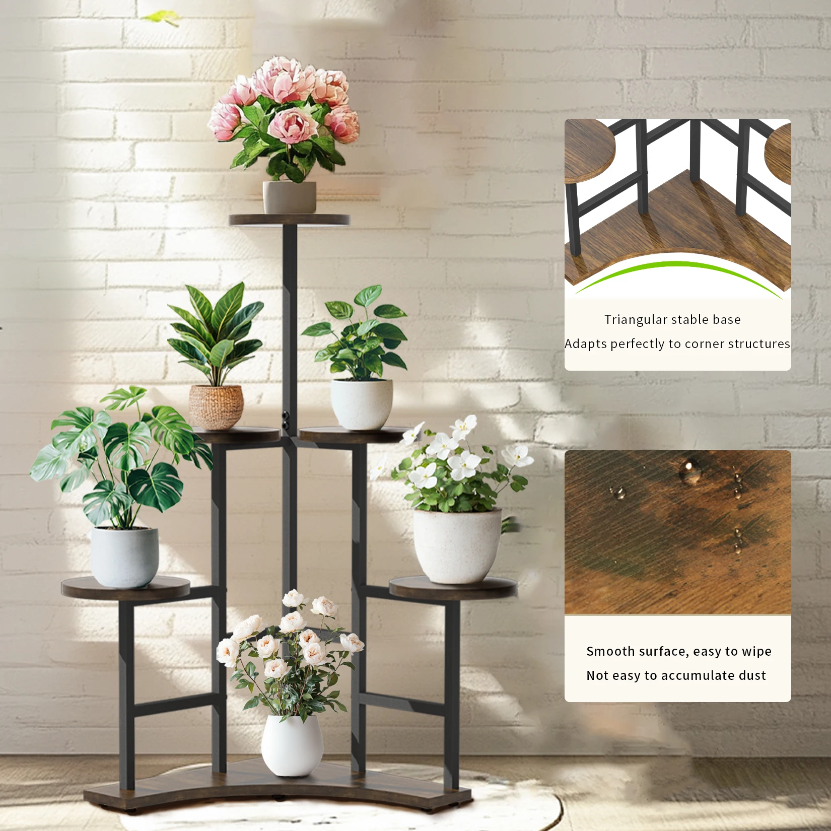 5 Tier Corner Tall Plant Stand Floor Display Rack for Living Room Balcony Shelf Organizer
