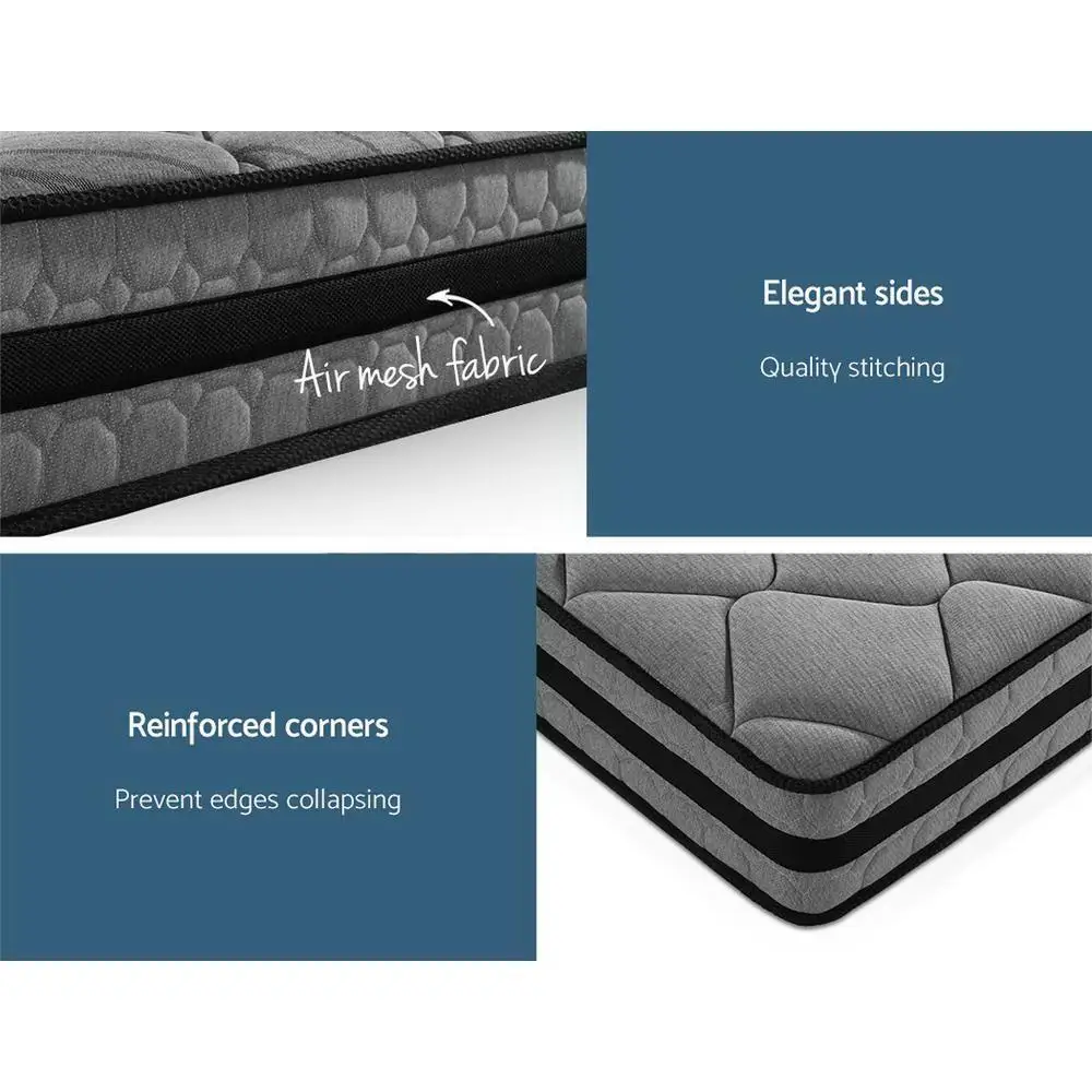 22cm Medium Firm Double Mattress Pocket Spring Orthopedic Breathable Support Bed Sleeping Mattress
