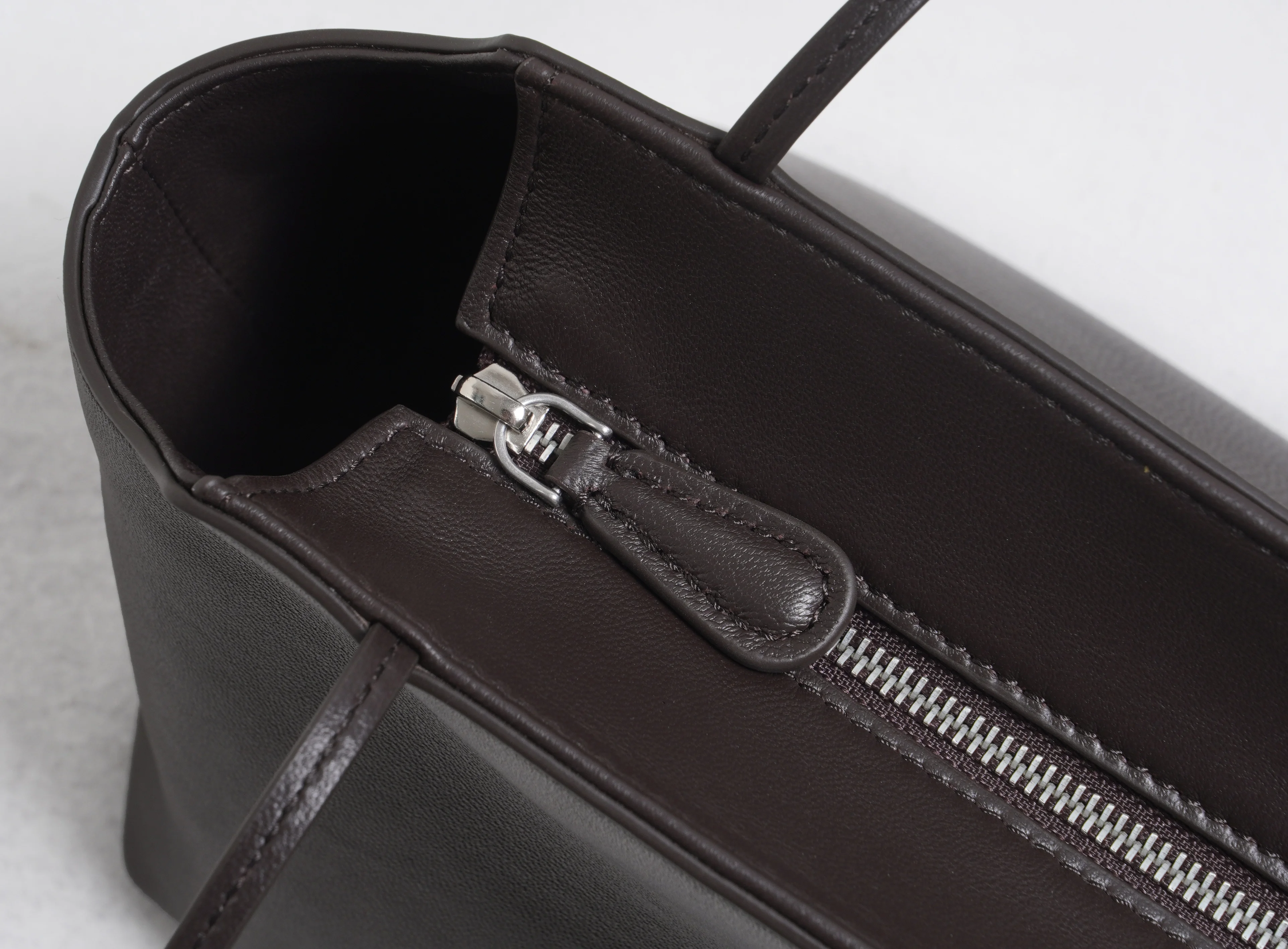 Row Terrasse Style Water Dyed Lambskin Top‑Handle Bag Women Elegant Underarm Shoulder Purse Luxury Commuter Daily Handbag for Ladies