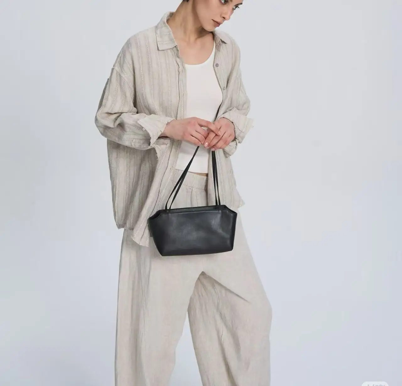 Row Terrasse Style Water Dyed Lambskin Top‑Handle Bag Women Elegant Underarm Shoulder Purse Luxury Commuter Daily Handbag for Ladies