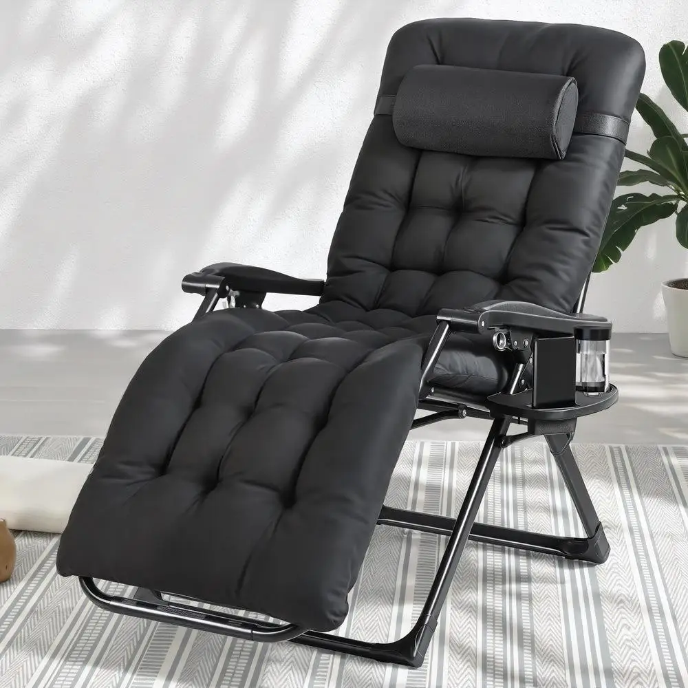 Sun Lounge Folding Zero Gravity Chair Outdoor Patio Recliner Adjustable Portable Camping Lounger