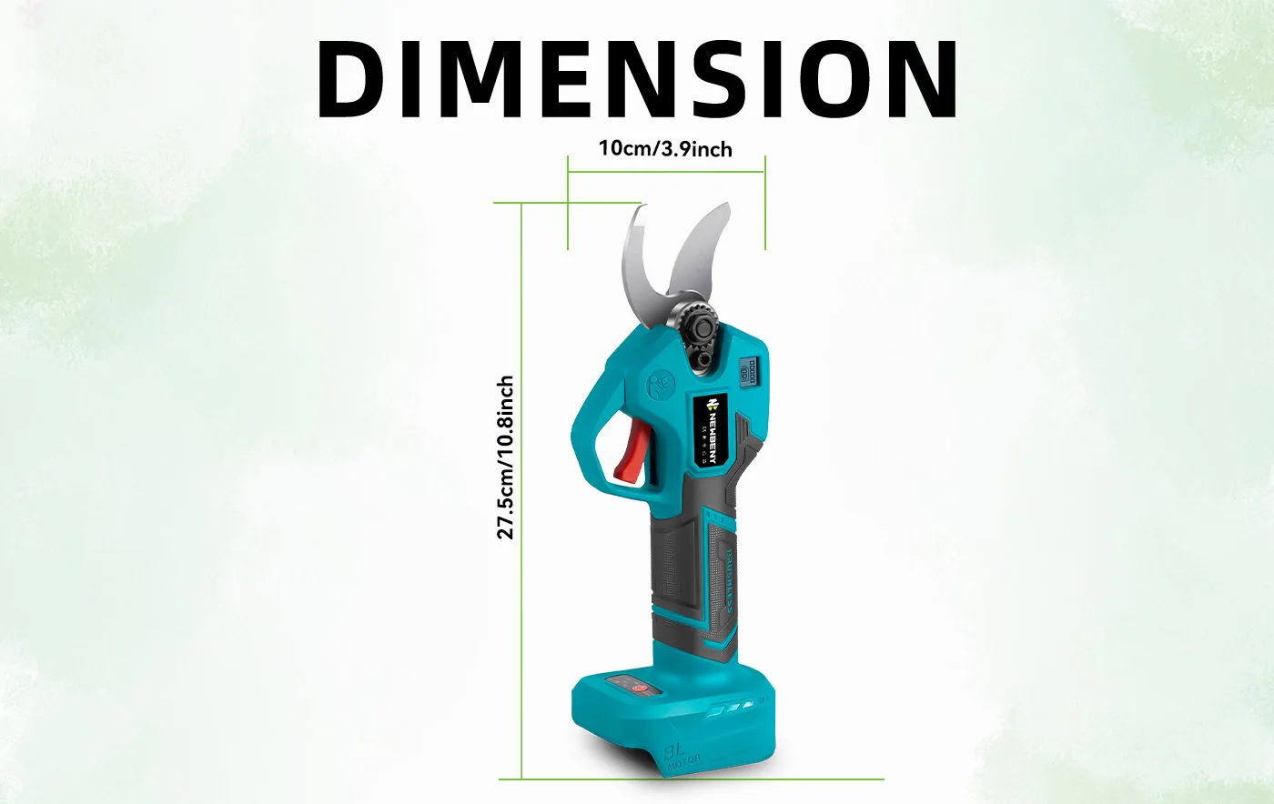 NEWBENY 30mm Cordless Brushless Electric Pruning Shears 4 Gear Fruit Tree Garden Bonsai Beautify Tool For Makita Battery Pin