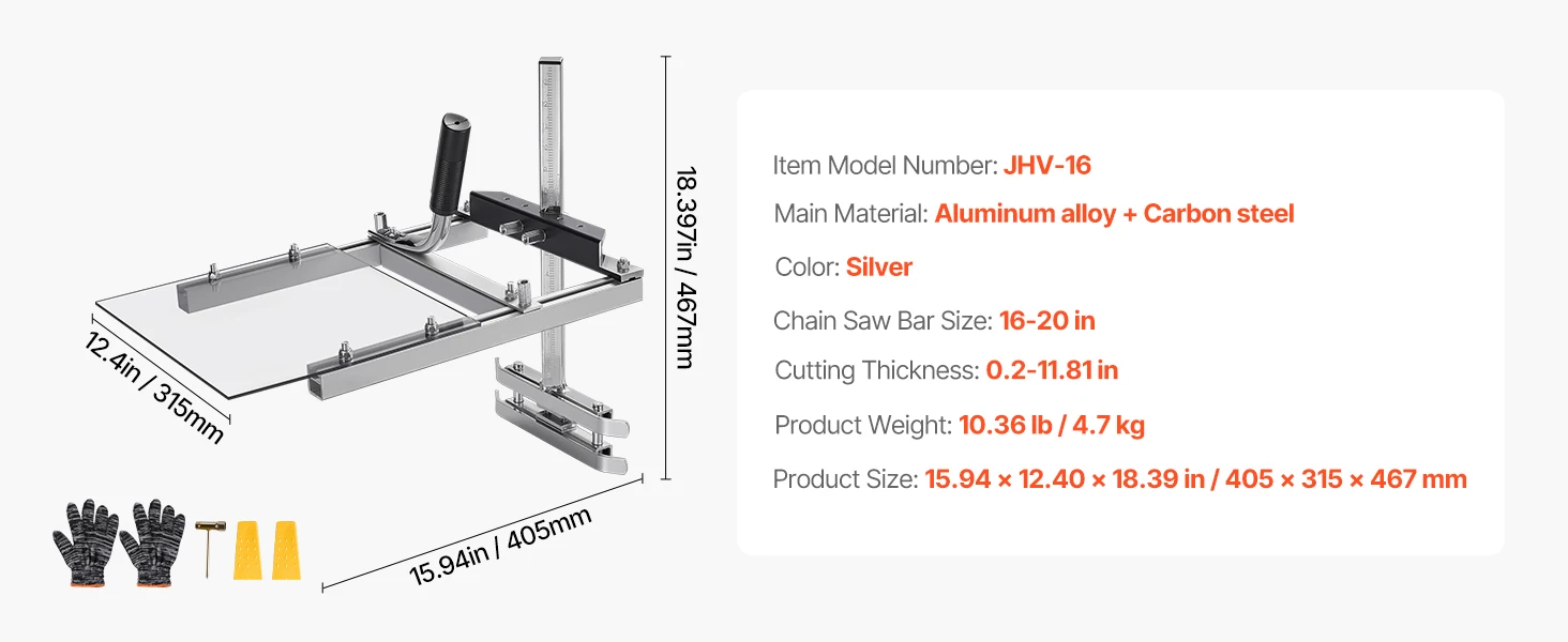 SucceBuy Chainsaw Mill Fits 16-20in Planking Milling Bar 0.2-11.81 in Cutting Thickness Timber Chainsaw Mill Kit for Woodworkers