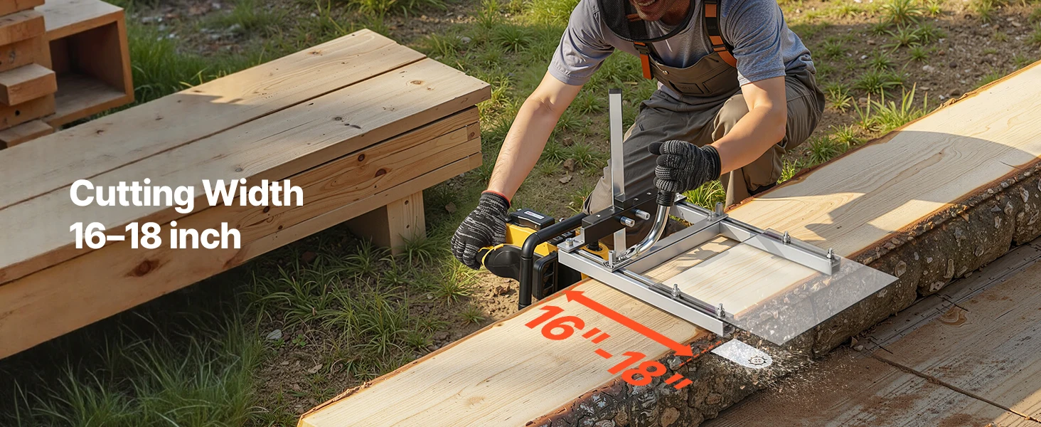 SucceBuy Chainsaw Mill Fits 16-20in Planking Milling Bar 0.2-11.81 in Cutting Thickness Timber Chainsaw Mill Kit for Woodworkers