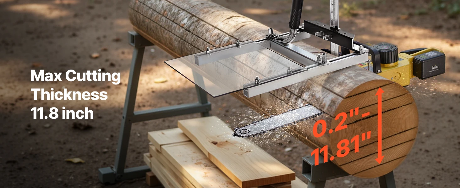 SucceBuy Chainsaw Mill Fits 16-20in Planking Milling Bar 0.2-11.81 in Cutting Thickness Timber Chainsaw Mill Kit for Woodworkers