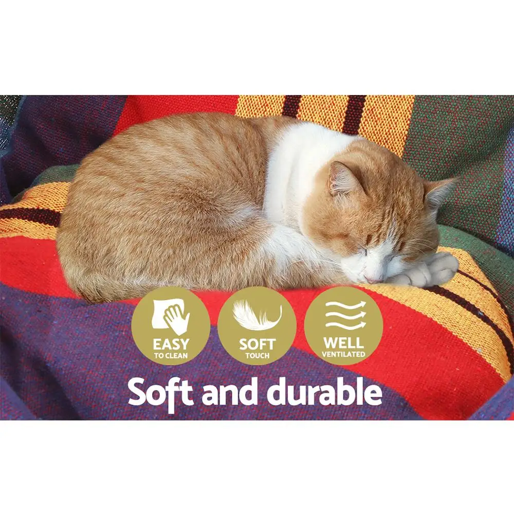 Outdoor Camping Hammock Chair with Cushion Pillow Rainbow Hanging Seat Comfortable Portable Relaxing Swing Chair