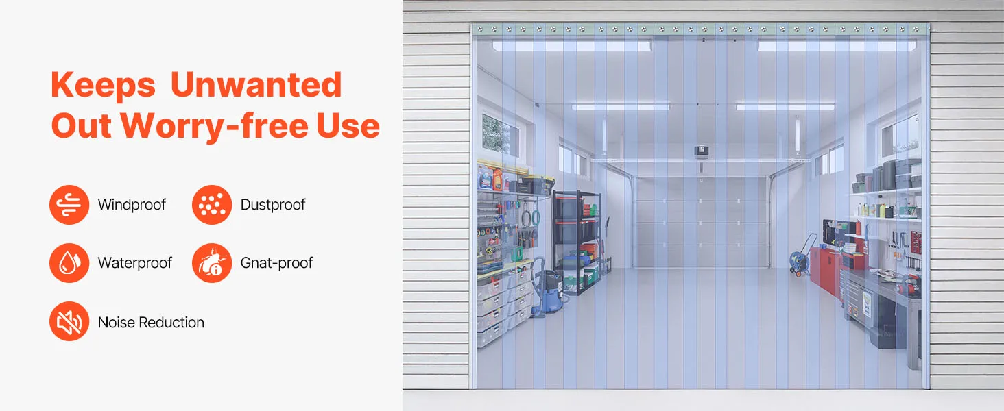 SucceBuy 101ft x 12in Clear PVC Strip Curtain Bulk Roll Plastic Door Strip Walk in Freezer Cooler Curtain Strips for Supermarket