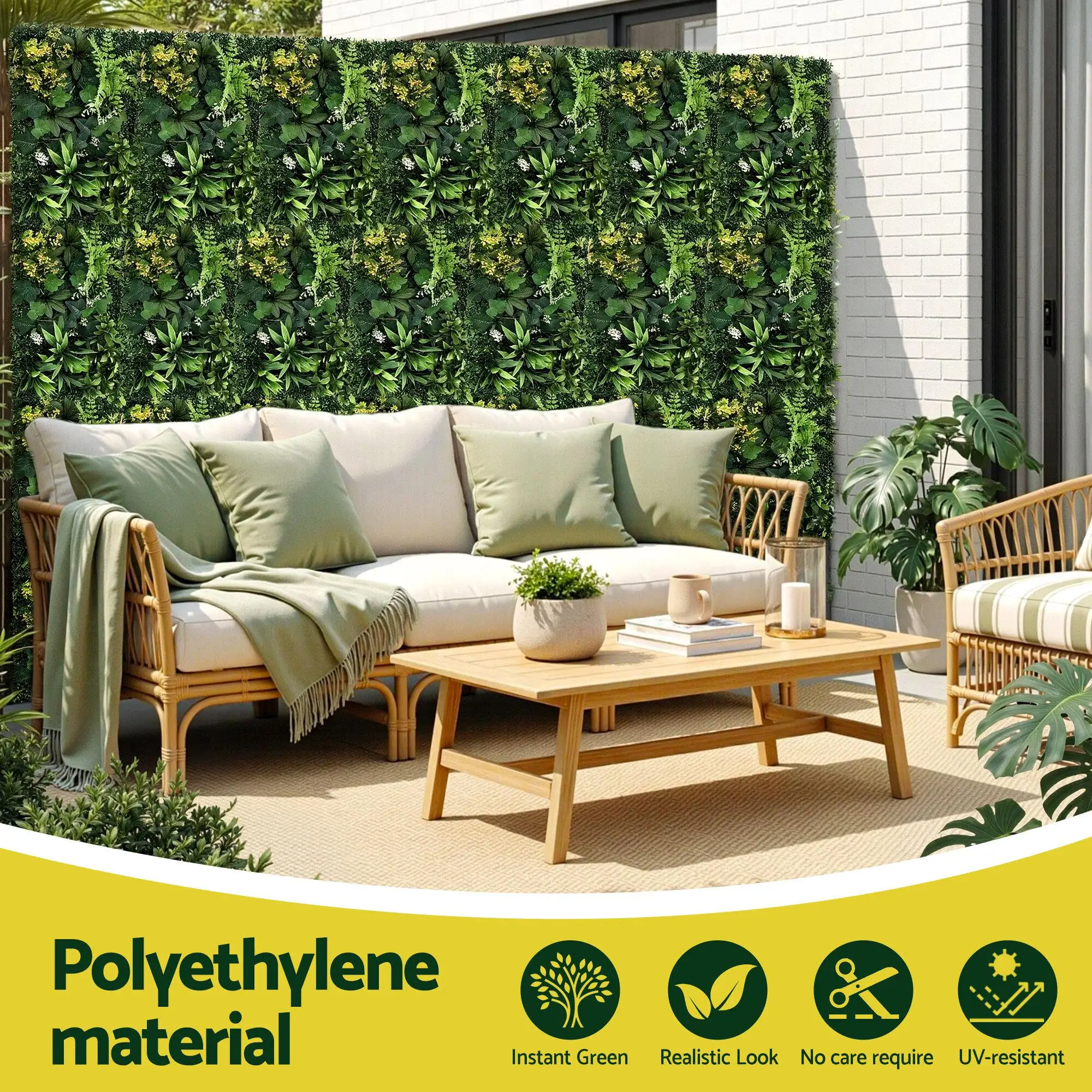 4PCS Artificial Boxwood Wall Panels 40x60cm Green Hedge Backdrop Garden Fence Decor