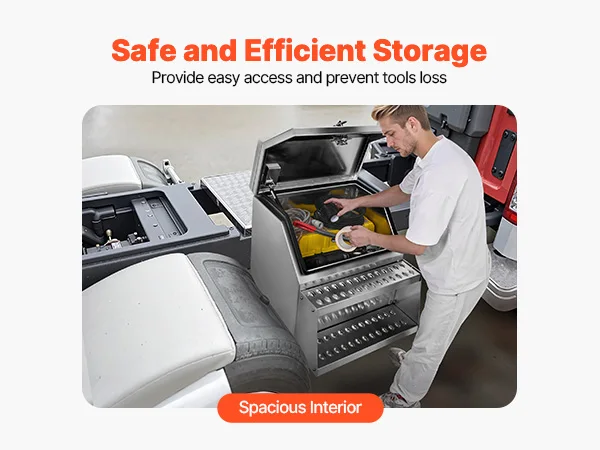 SucceBuy 18 x 27.5 x 25.4/24 x 27.5 x 25.4in Semi-Truck Step Tool Box with T-Handle Lock & Keys for Semi Trucks Flatbed Trailers