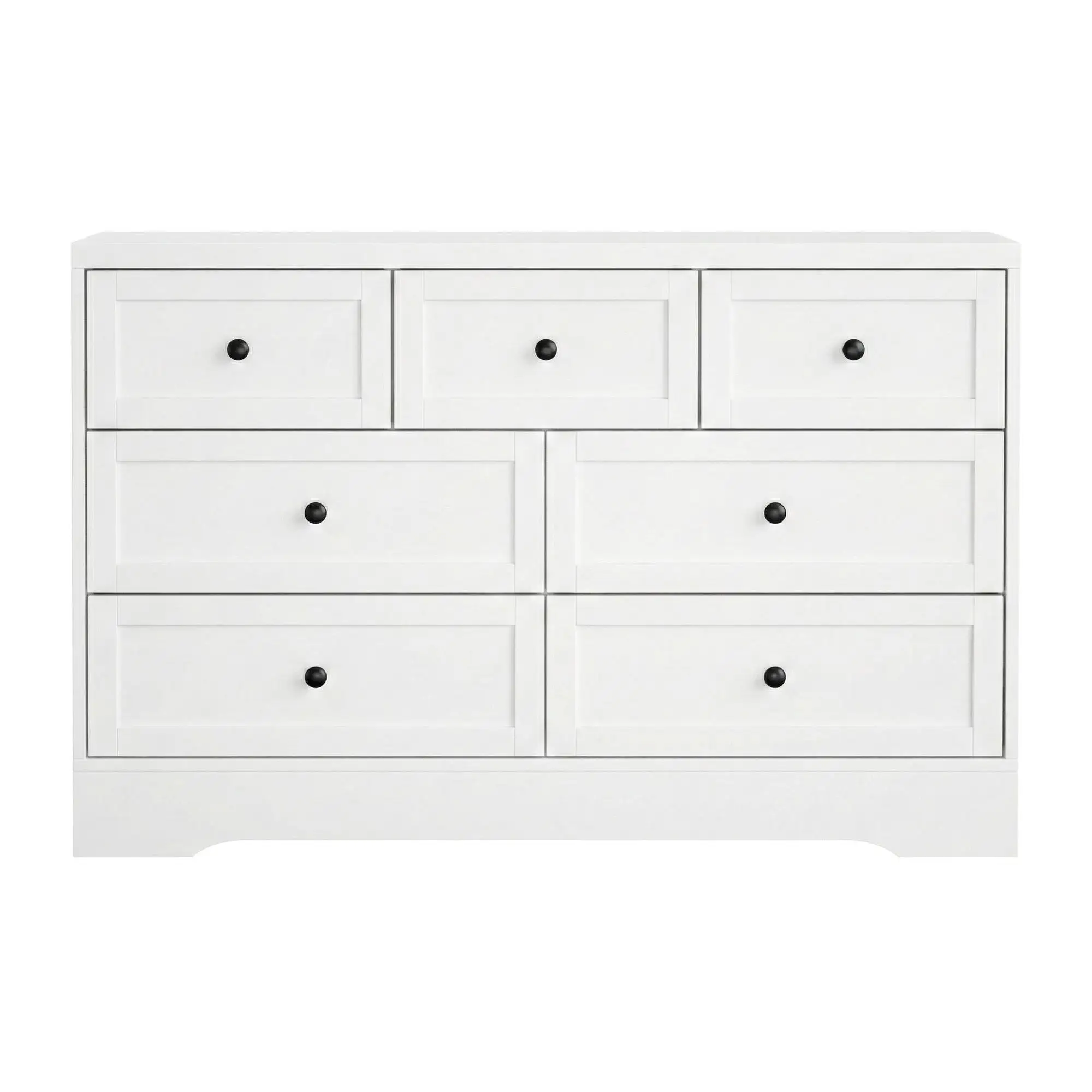 7 Drawer White Chest of Drawers Dresser Storage Cabinet Bedroom Furniture Modern Organizer Table Unit