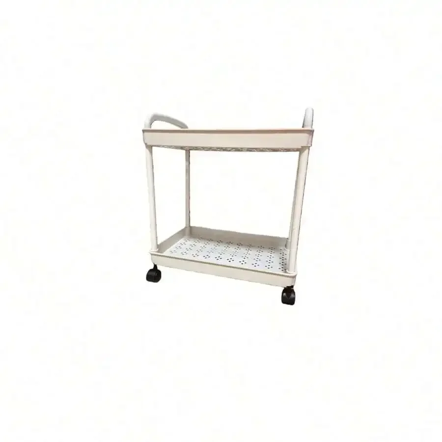 Multi-Function Rolling Storage Rack - Plastic Movable Shelves Cart With Vertical Upright Design, Kitchen Bathroom Office Desk