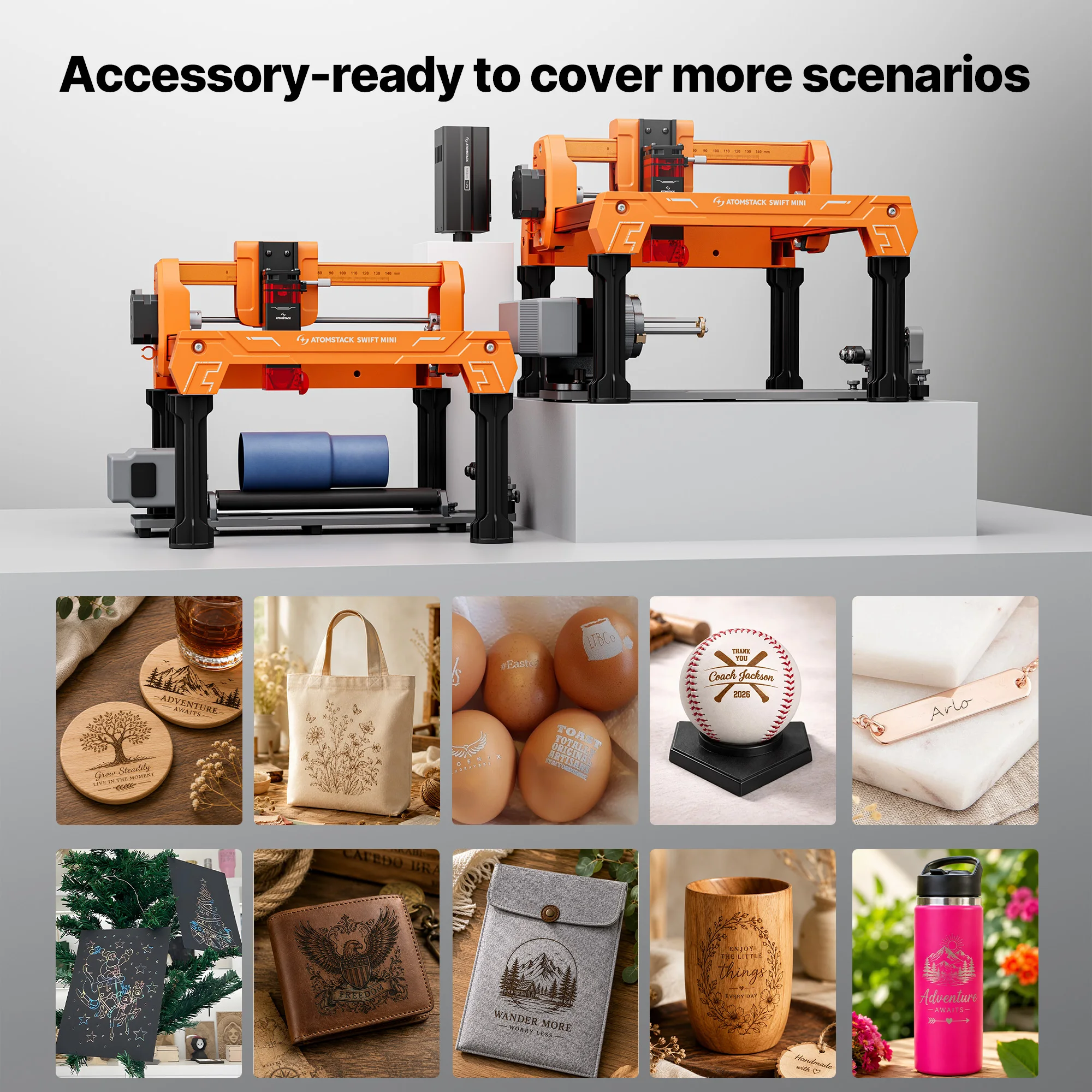 ATOMSTACK SWIFT Mini Laser Engraver Compact Diode Laser Engraving Machine For Wood Leather Paper Cardboard DIY Crafts Home Projects