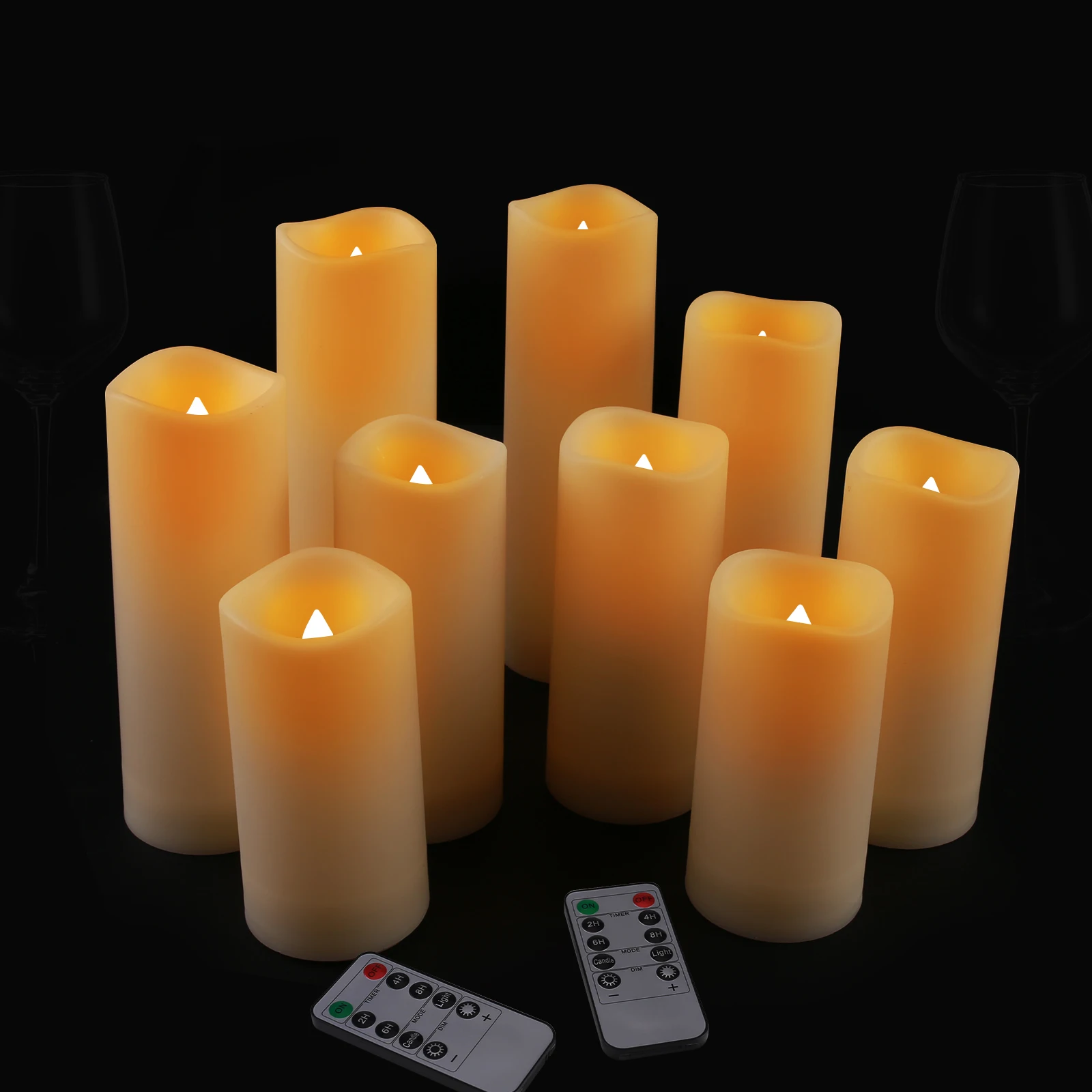 Waterproof Flameless Candles Set of 12 Battery Operated LED Pillar Candle with 2 Remote Controls & Timer Flickering Indoor Outdoor Electronic Lights for Wedding Patio Easter Bathroom Home Decor