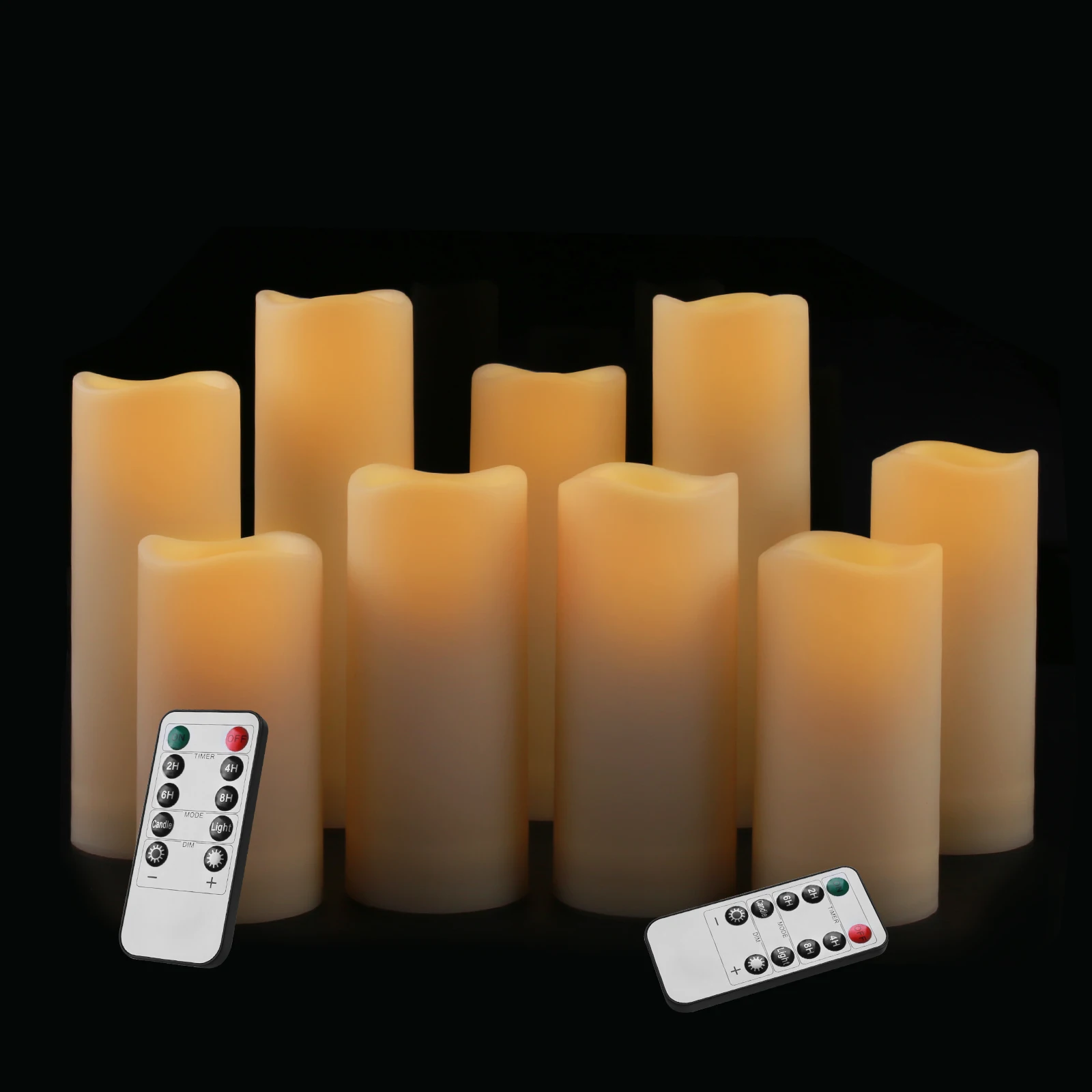 Waterproof Flameless Candles Set of 12 Battery Operated LED Pillar Candle with 2 Remote Controls & Timer Flickering Indoor Outdoor Electronic Lights for Wedding Patio Easter Bathroom Home Decor