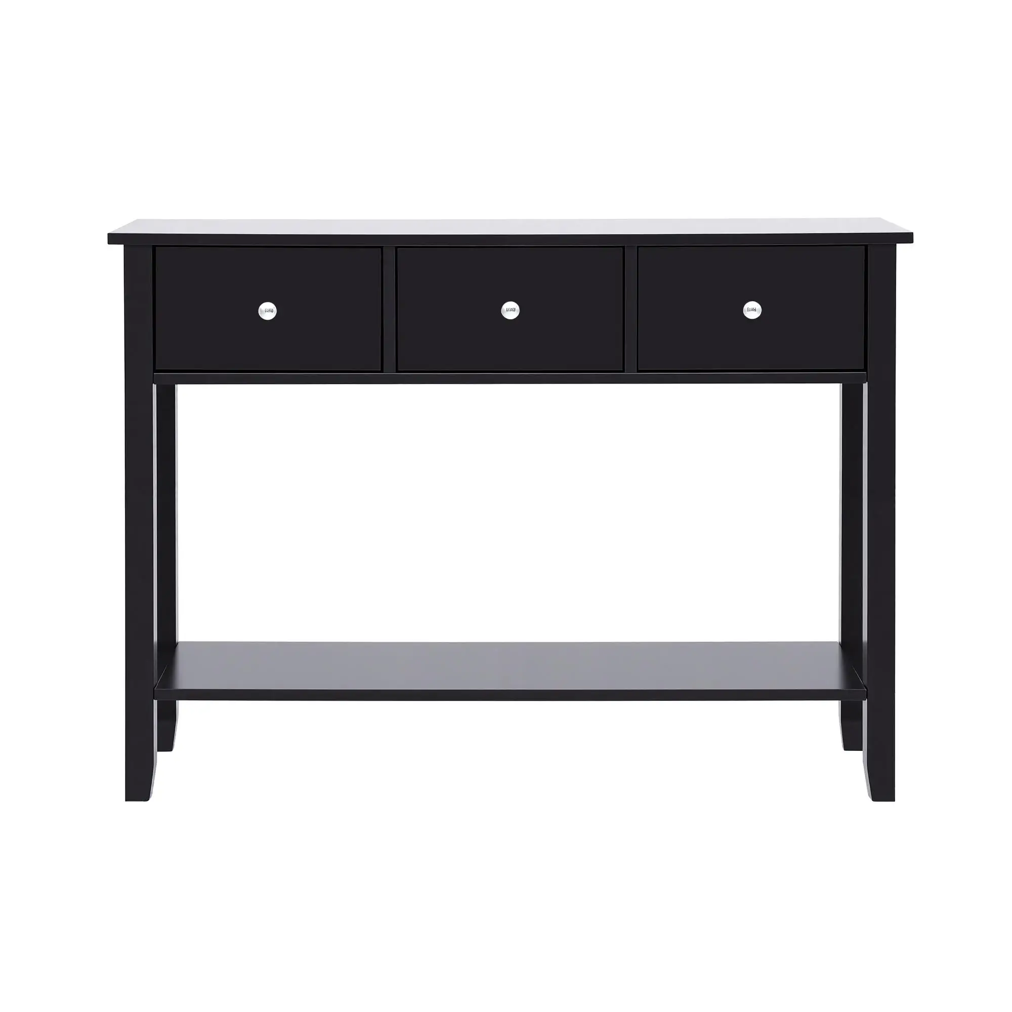 Console Table Hallway Entryway Sofa Table 100CM Black 3 Drawers Modern Storage Furniture