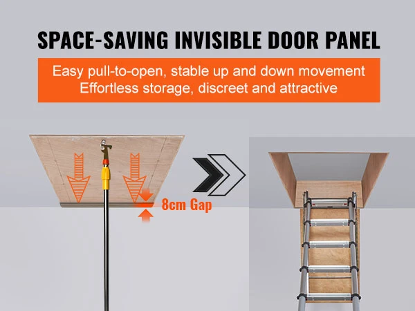 VEVOR Attic Ladder Telescoping 350-pound Capacity Multi-Purpose Aluminium Extension Lightweight and Portable