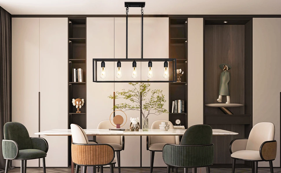 Industrial Kitchen Island Chandelier Hanging Lamp Ceiling Pendant Light for Dining Room Foyer