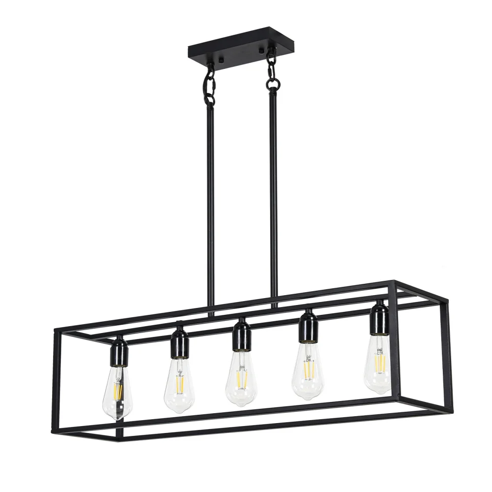 Industrial Kitchen Island Chandelier Hanging Lamp Ceiling Pendant Light for Dining Room Foyer