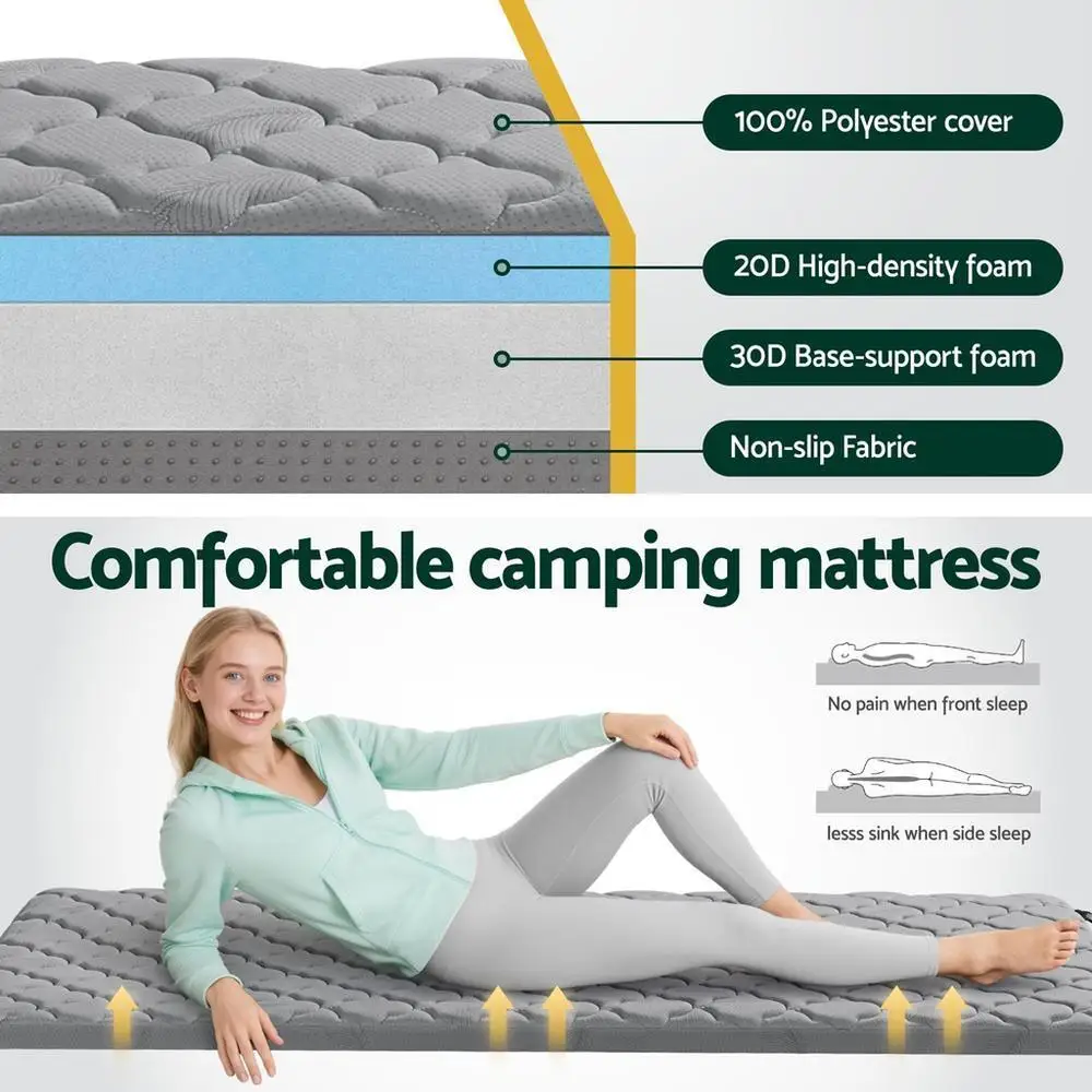 Foldable Camping Mattress Portable Single Sleeping Pad Waterproof Foldable Travel Mat Outdoor Picnic Bed Lightweight Compact Mattress
