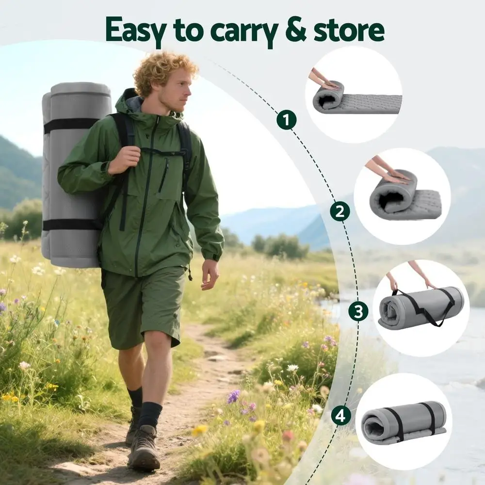 Foldable Camping Mattress Portable Single Sleeping Pad Waterproof Foldable Travel Mat Outdoor Picnic Bed Lightweight Compact Mattress