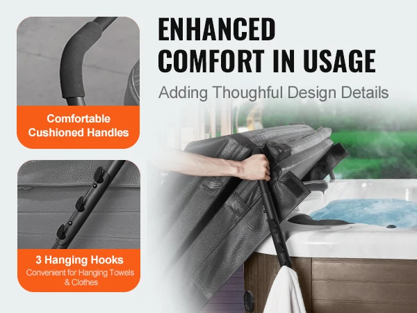 VEVOR Hot Tub Cover Lift Spa Cover Lift Height 31.5"-41.3" Width 57"-92.5" Adjustable Installed Underneath Both Side Suitable