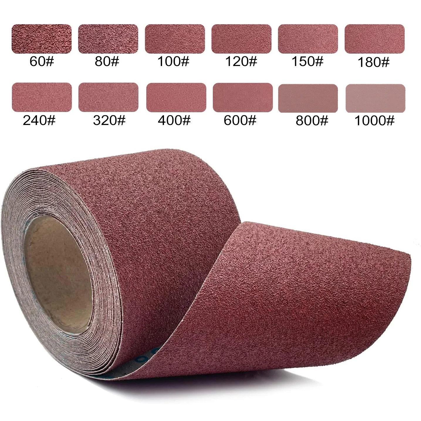 9.5Cm/3.9Inch Wide, 60-600 Grit Aluminum Oxide Sandpaper Rolls Are Suitable for Metal Grinding,Wood Polishing, Furniture Edging