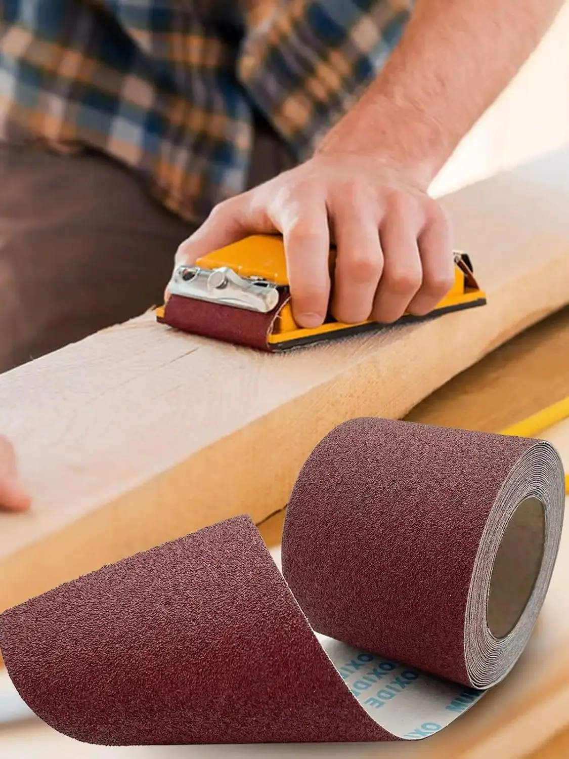 9.5Cm/3.9Inch Wide, 60-600 Grit Aluminum Oxide Sandpaper Rolls Are Suitable for Metal Grinding,Wood Polishing, Furniture Edging