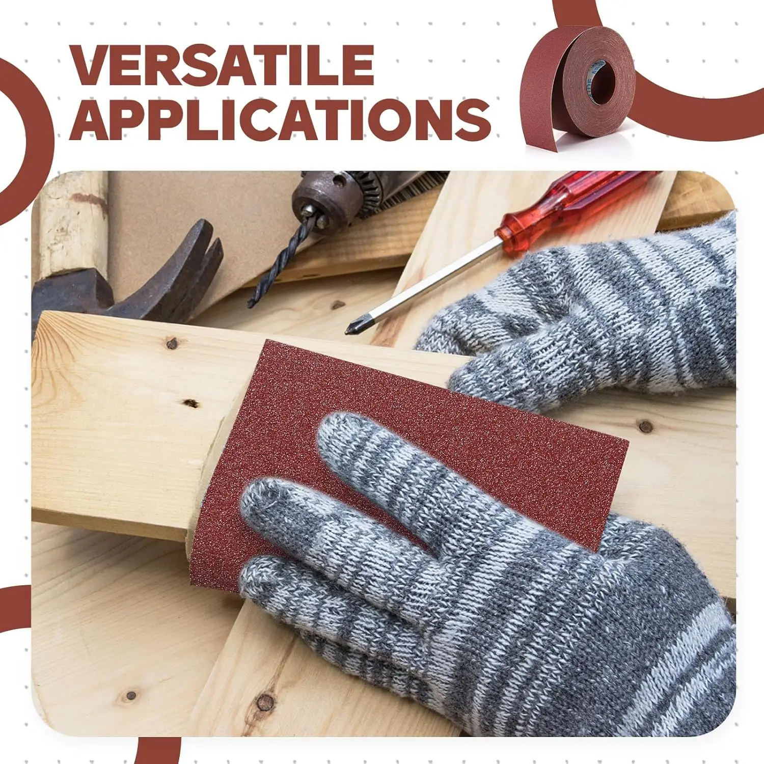 9.5Cm/3.9Inch Wide, 60-600 Grit Aluminum Oxide Sandpaper Rolls Are Suitable for Metal Grinding,Wood Polishing, Furniture Edging