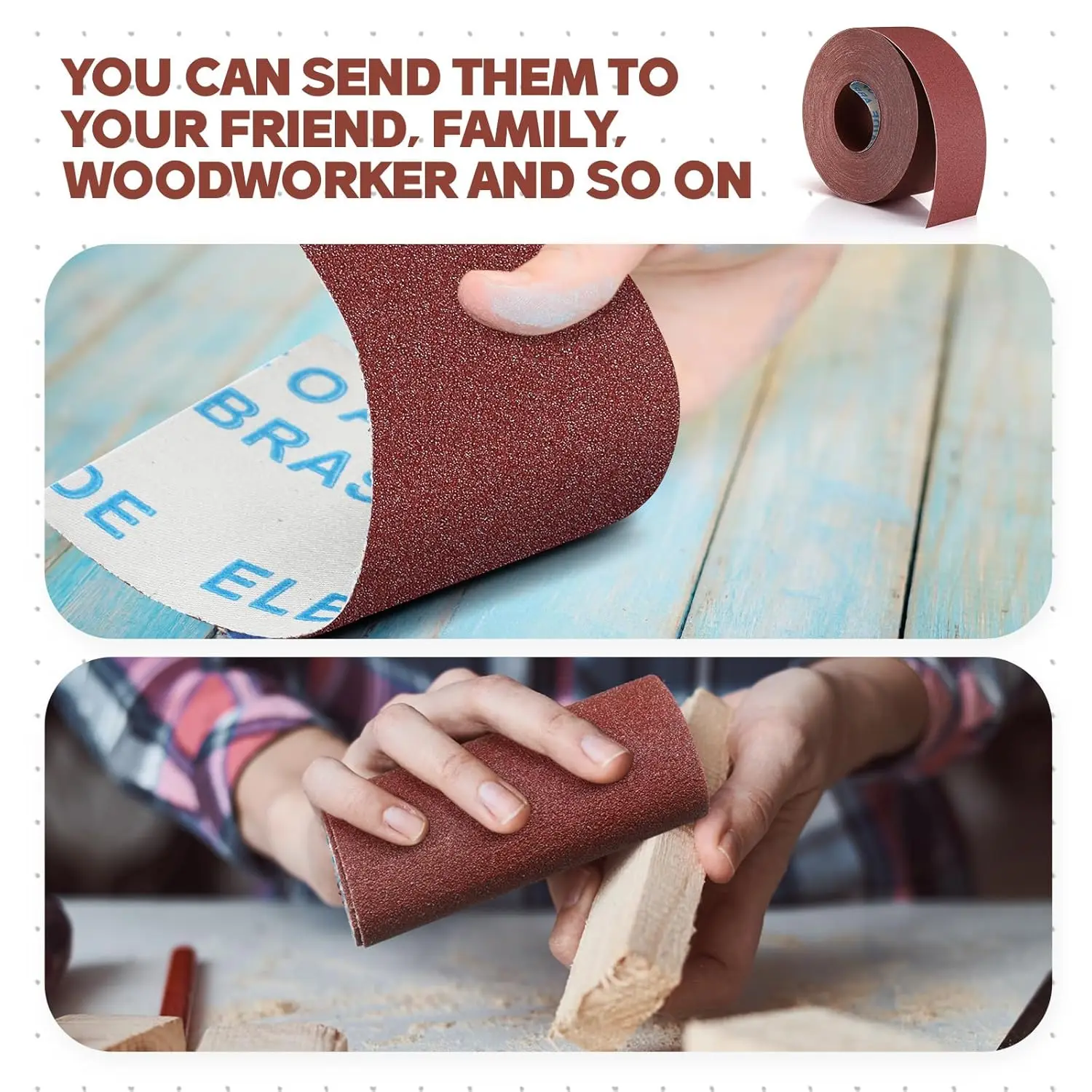 9.5Cm/3.9Inch Wide, 60-600 Grit Aluminum Oxide Sandpaper Rolls Are Suitable for Metal Grinding,Wood Polishing, Furniture Edging