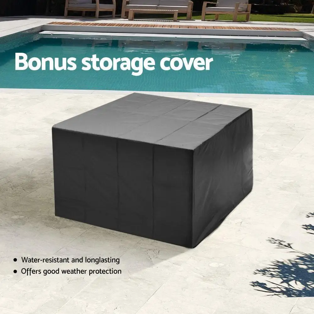 9 Piece Grey Wicker Outdoor Dining Set Patio Table and Chairs Furniture Collection