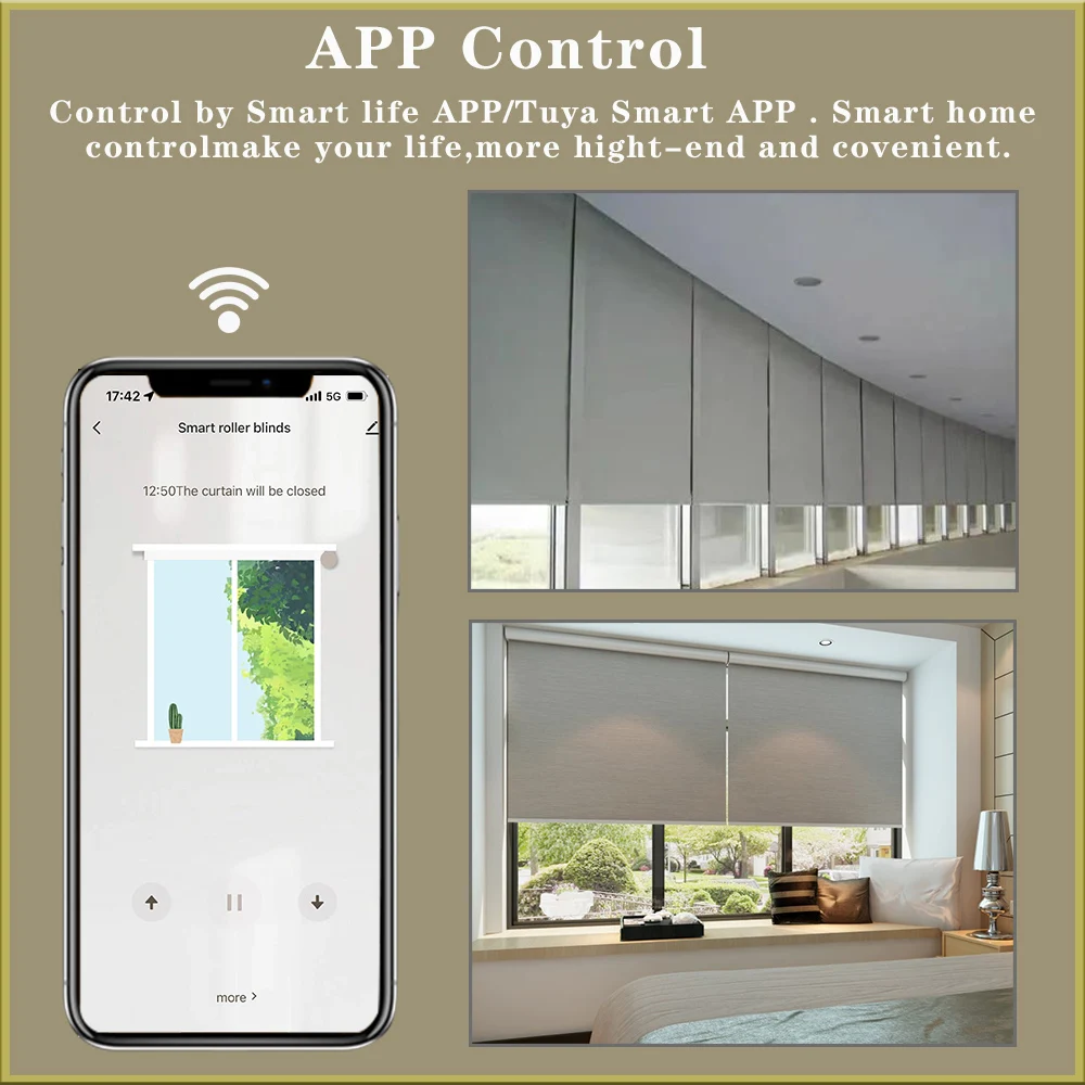 AC100-240v Tuya Wifi Roller Blind Motors Motorized Roller Shades Motor For 37mm 38mm Tube Smart Life App With Alexa Google Home Voice Control