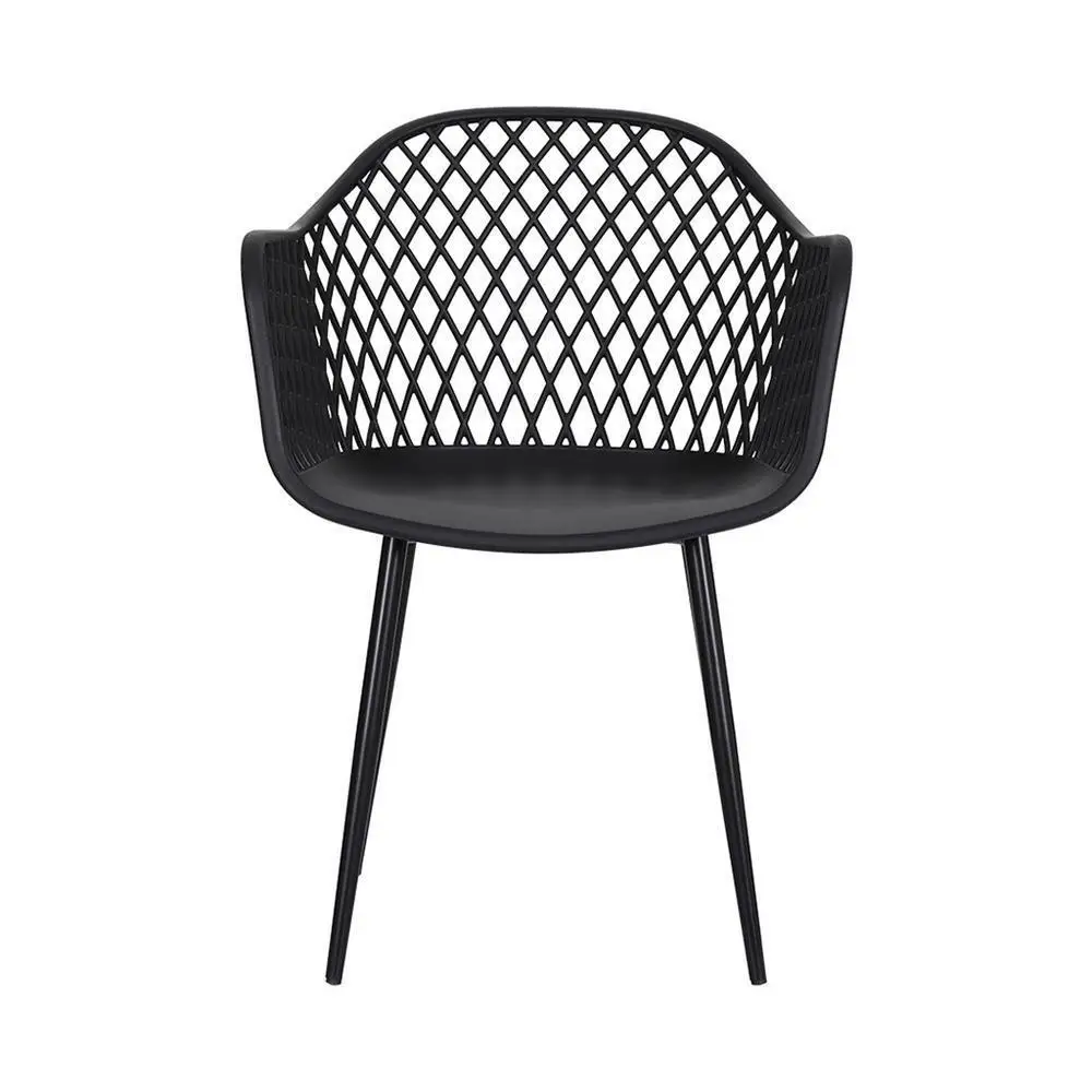 4 Piece Outdoor Dining Chairs PP Lounge Patio Chairs Garden Furniture Black