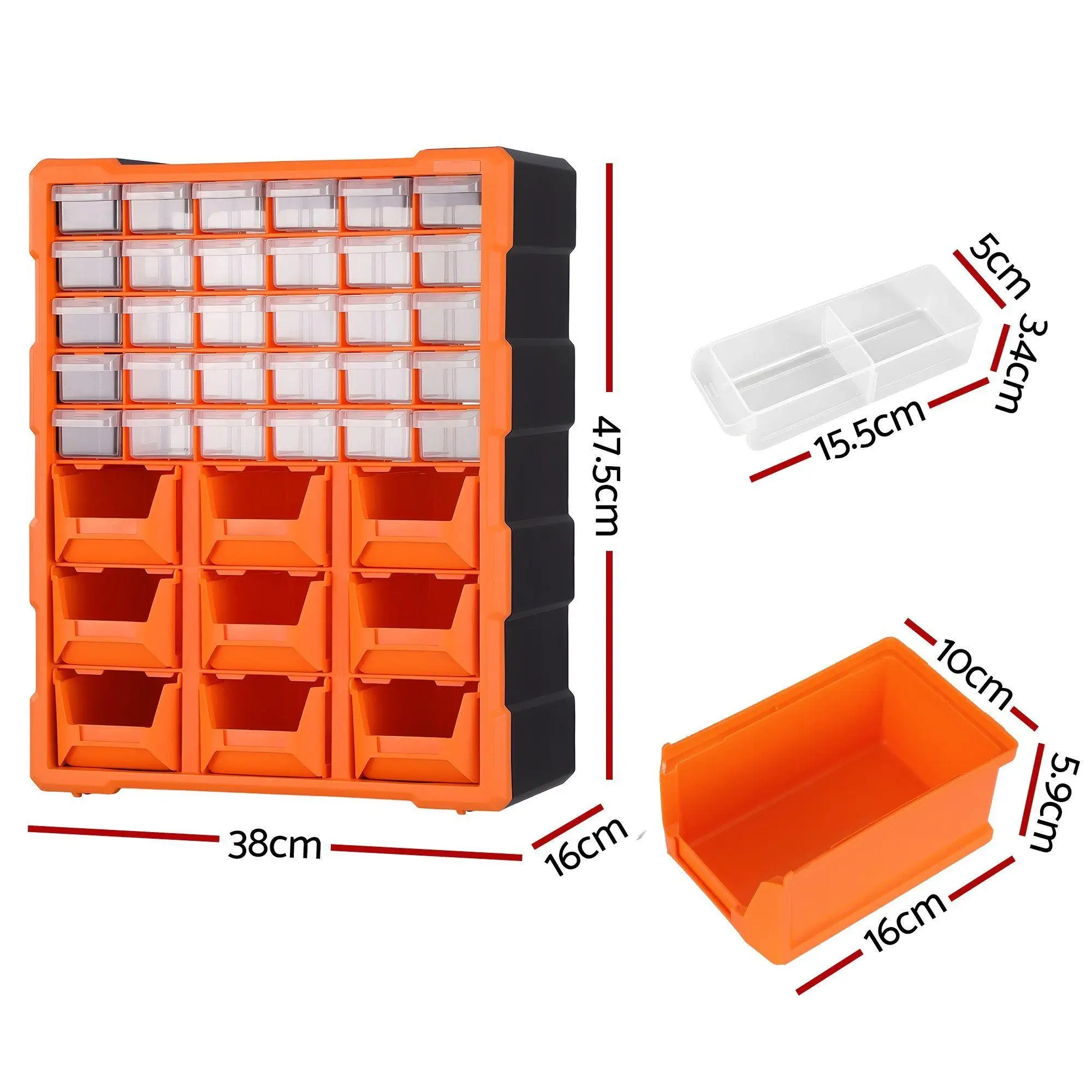 39 Drawer Hardware Storage Cabinet Screw Organizer Box Anti Drop Multi Compartment Tool Parts Storage Container