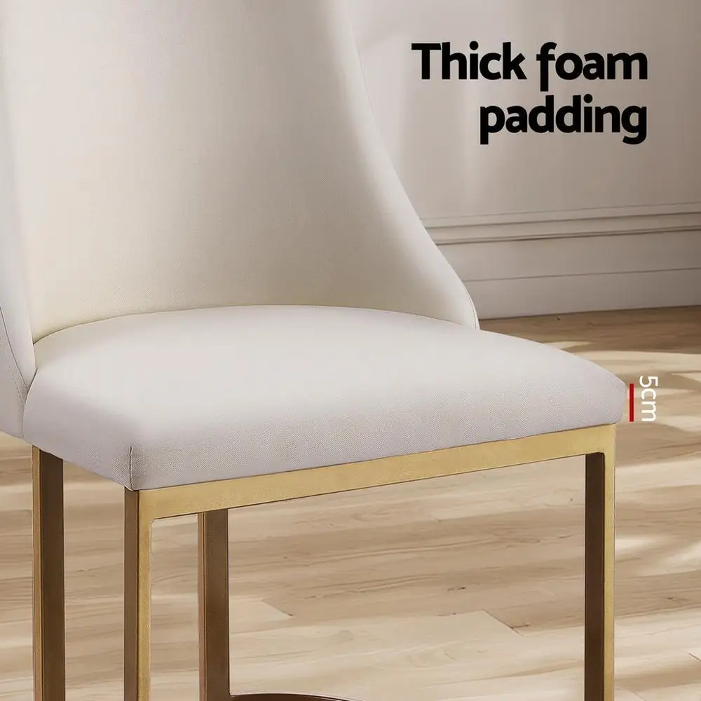 Modern Beige Linen Fabric Dining Chairs Set of 2 Upholstered Wooden Frame Dining Room Accent Chairs