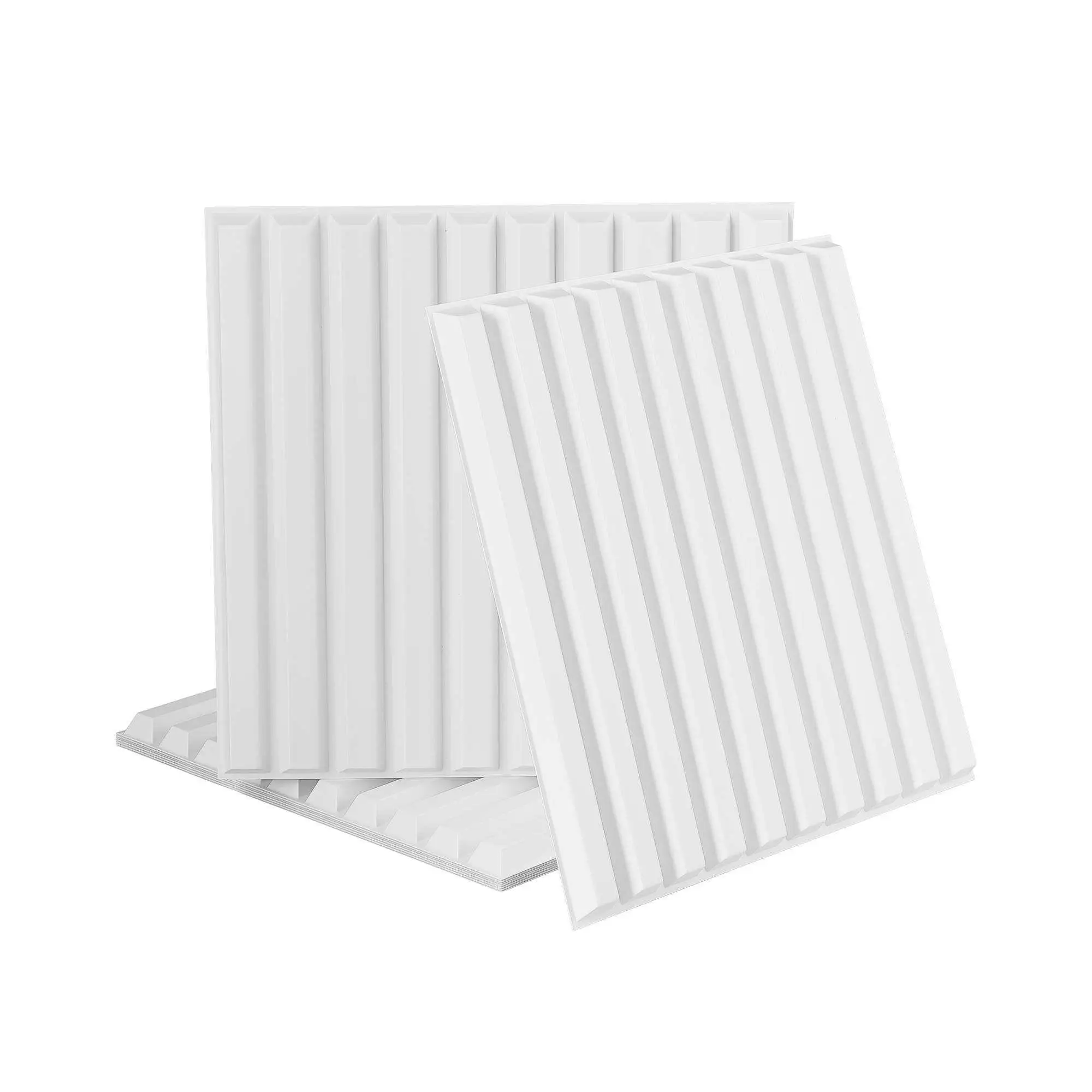 3D Vertical PVC Wall Panels 50x50cm Set of 15 Decorative Feature Wall Panels for Interior Design