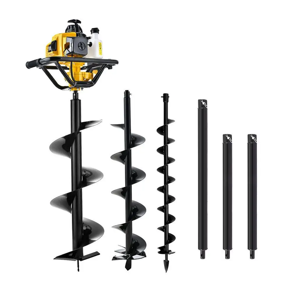 Petrol Powered Post Hole Digger Auger Drill Extension Bits Kit for Garden Fence Planting Soil Digging
