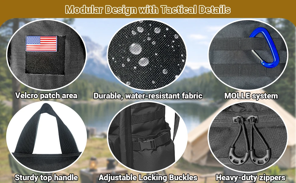 40L Tactical Backpack for Men, Military Molle Assault Pack with Laptop Compartment, Waterproof Slim Rucksack Daypack for Hiking Camping Travel Outdoor Work School