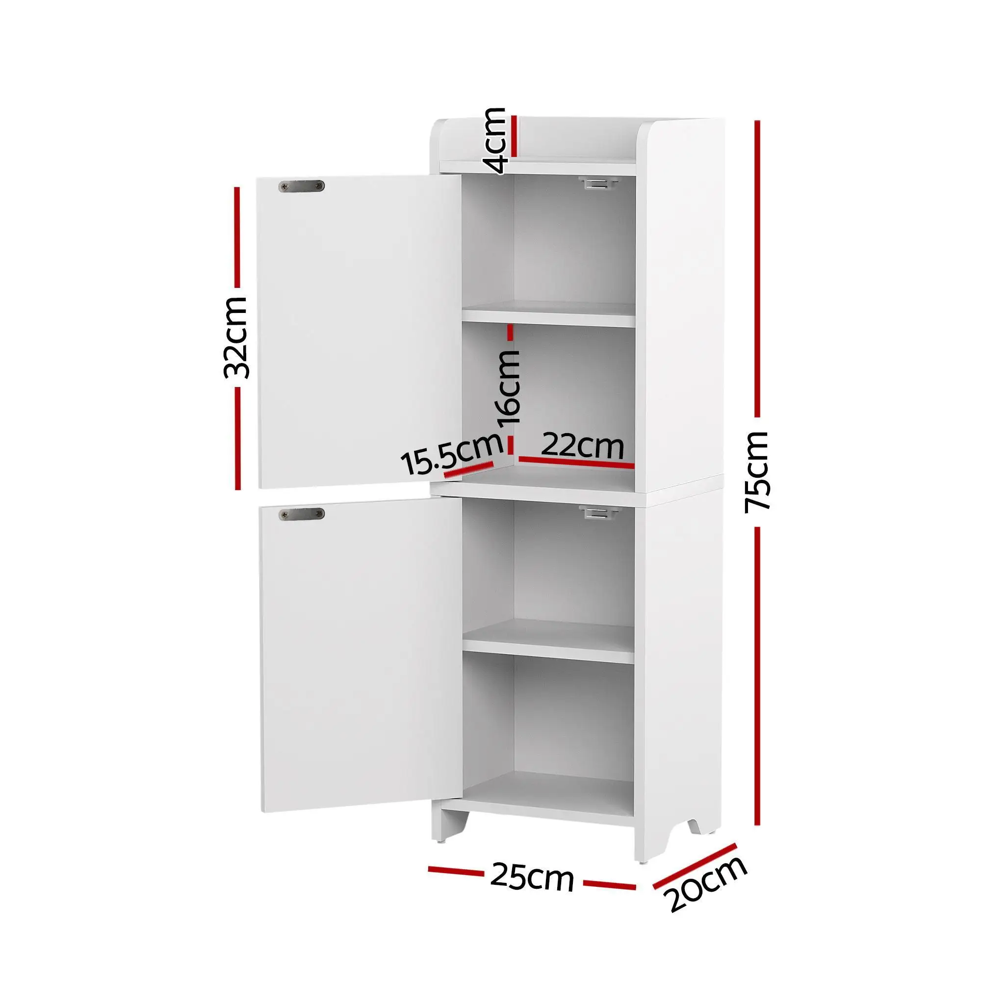 2 Pack Slim Bathroom Storage Cabinet 2 Tier Adjustable White Toilet Organizer Space Saving Shelf Rack